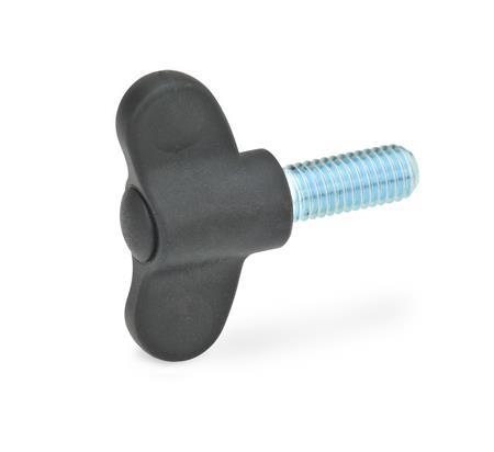 Wing Screws threaded stud Steel  zinc plated GN 639