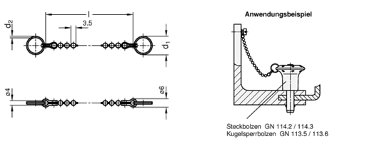 Edelstahl Kugelketten GN 111.5 Skizze