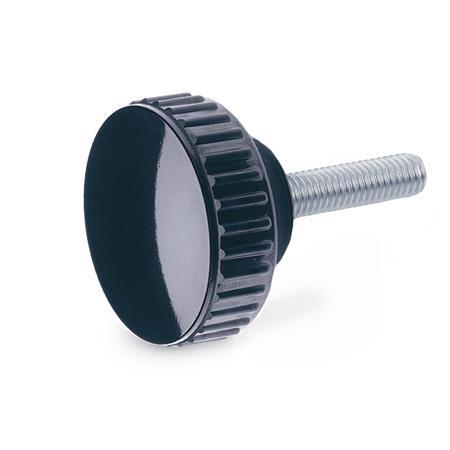 Knurled Screws threaded stud steel  zinc plated GN 529
