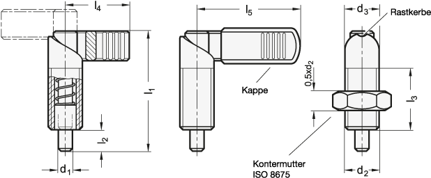 Edelstahl Rastriegel GN 612 Skizze