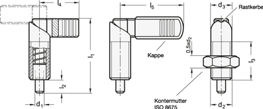 Edelstahl Rastriegel GN 612 Skizze