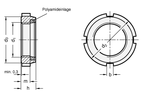 Nutmuttern GN 1804.1 Skizze