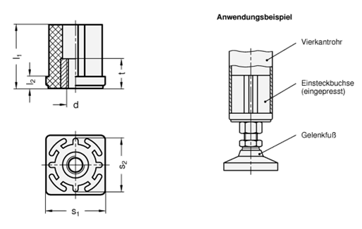 Einsteckbuchsen GN 348 Skizze