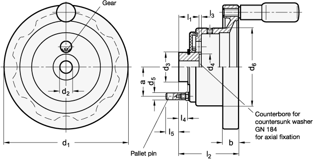 Disk Handwheels aluminium GN 323.9 sketch