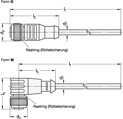 Kabel mit Anschlusskupplung GN 330 Skizze