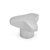 Stainless Steel Three Lobed Knobs matte shot blasted GN 5345.4 thumbnail