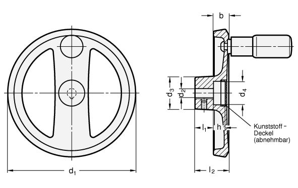 Speichenhandrad  140 GN 924.50 Skizze