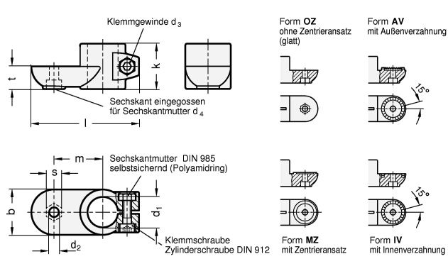 Laschen Klemmverbinder GN 274 Skizze