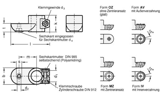 Laschen Klemmverbinder GN 274 Skizze