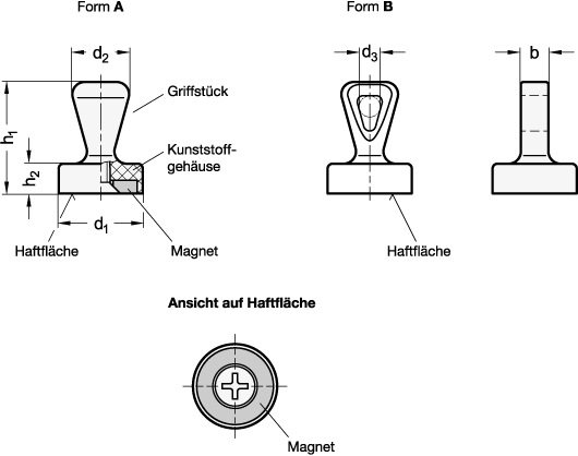 Haftmagnete GN 53.3 Skizze