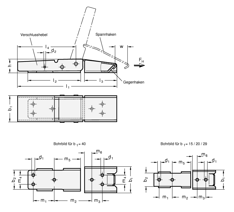 Edelstahl Spannverschluesse GN 8330 Skizze