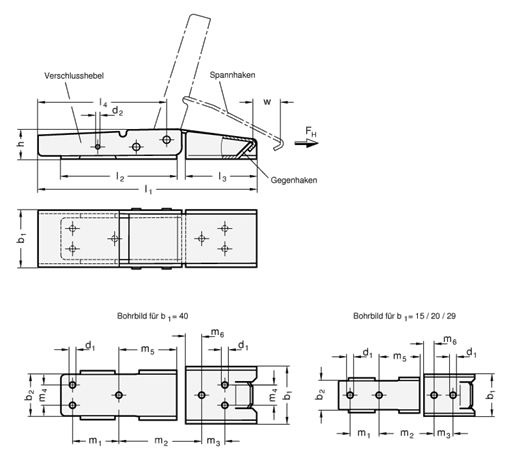 Edelstahl Spannverschluesse GN 8330 Skizze