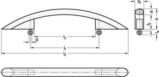 Bogengriffe Ellipsenprofil GN 665 Skizze