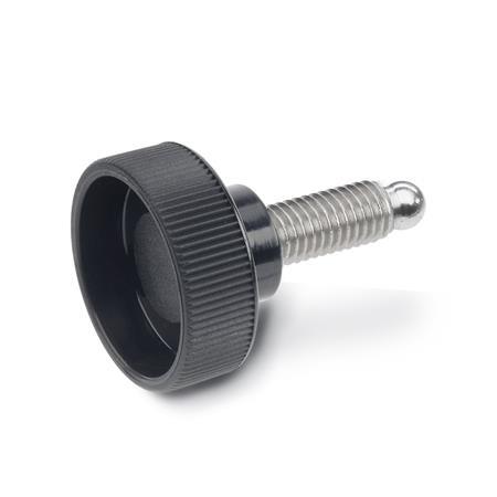 Knurled Screws plastic  threaded stud Stainless Steel GN 421.11
