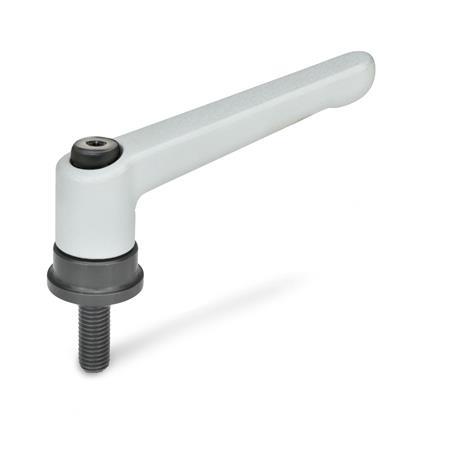 Adjustable Hand Levers with threaded stud steel GN 300.4