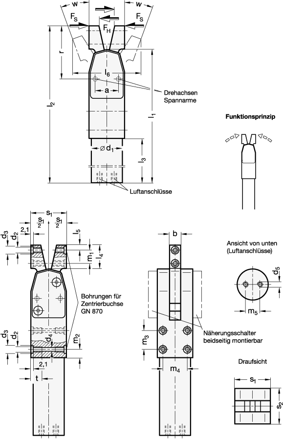 Kraftspanner GN 866 Skizze