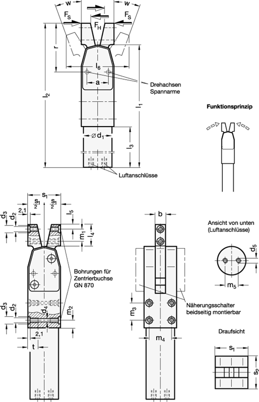 Kraftspanner GN 866 Skizze