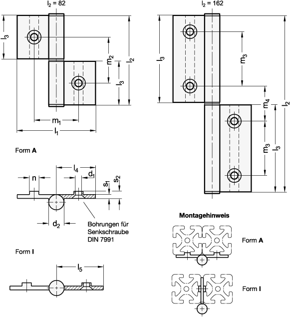 Scharniere GN 2292 Skizze