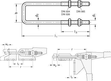 Zugbuegel Stahl GN 951.1 Skizze