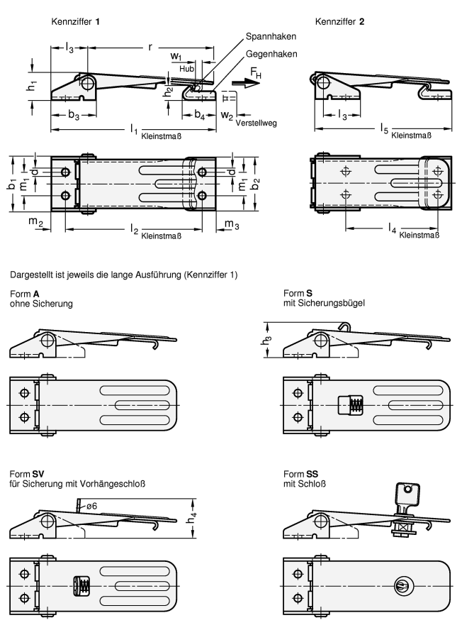 Spannverschluesse GN 821 Skizze