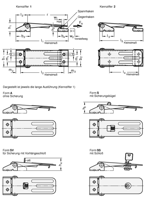 Spannverschluesse GN 821 Skizze