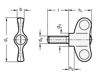 Fluegelschrauben GN 633.1 Skizze