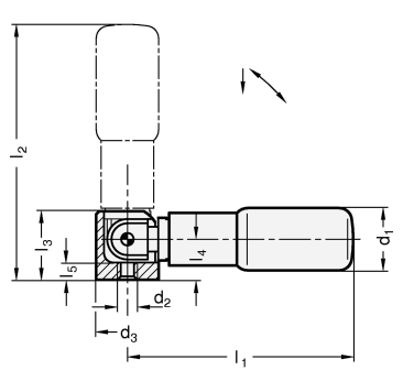 Sicherheits Umleggriffe Umlegemechanik Edelstahl GN 798.8 Skizze