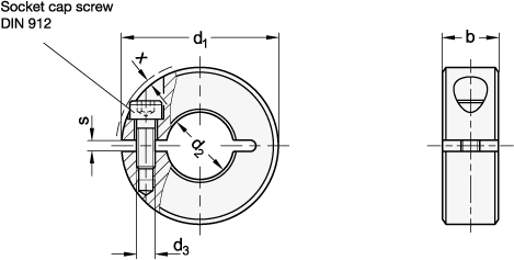 Semi Split Shaft Collars GN 706.2 sketch