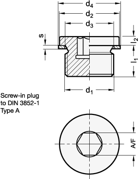 Threaded Plugs  DIN 908 sketch