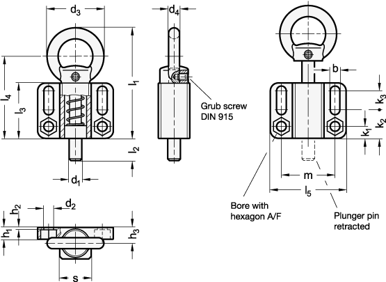 Stainless Steel Indexing plungers GN 722.6 sketch