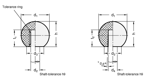 Ball Knobs Plastic DIN 319 sketch
