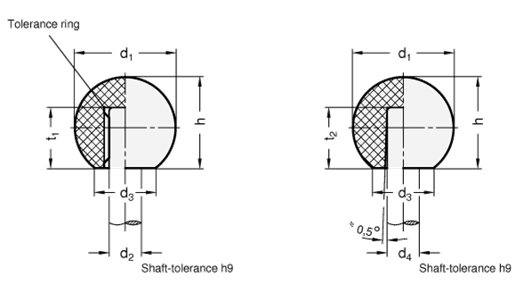 Ball Knobs Plastic DIN 319 sketch