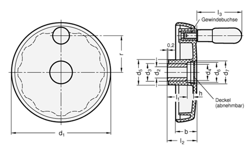 Scheibenhandraeder GN 521 Skizze