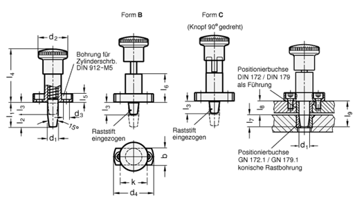 Rastbolzen GN 817.5 Skizze