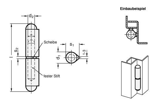 Scharniere GN 128.2 Skizze