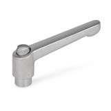 Adjustable Stainless Steel Hand Levers with bushing GN 300.5 thumbnail