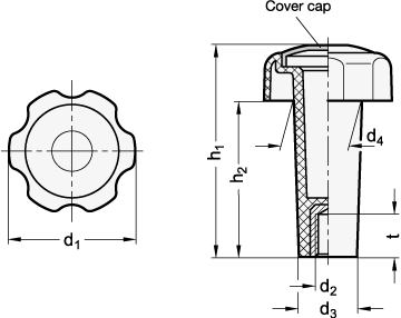 Star Knobs bushing brass GN 5332 sketch