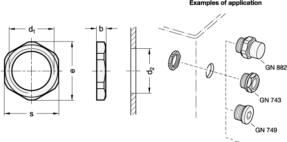 Mounting Nuts GN 7430 sketch