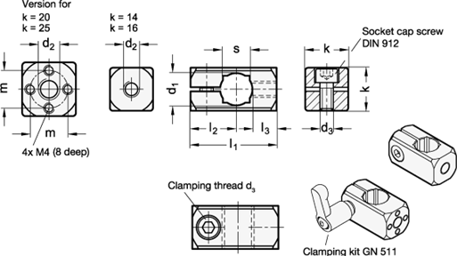 Attachment Mounting Clamps GN 478 sketch