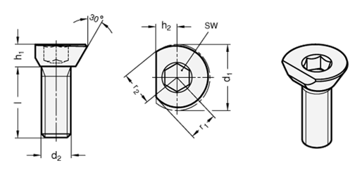 Spiralspannschrauben   GN 418.2 Skizze