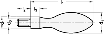 Fixed Stainless Steel Handles DIN 39 sketch