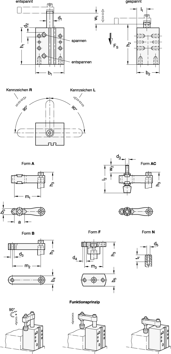 Schwenkspanner GN 875 Skizze