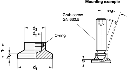 Stainless Steel Thrust Pads GN 631.5 sketch