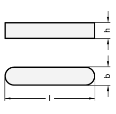 Passfedern Stahl blank DIN 6885 Skizze