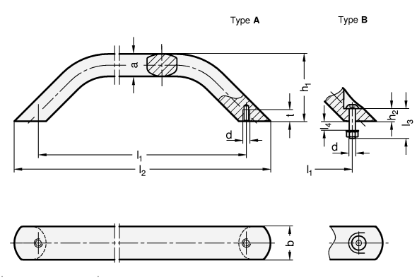 Cabinet U Handles GN 428 sketch