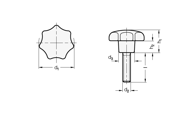 Star Knobs GN 6336.5 sketch