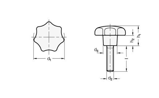 Star Knobs GN 6336.5 sketch