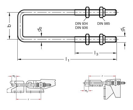 Edelstahl Zugbuegel GN 951.1 Skizze