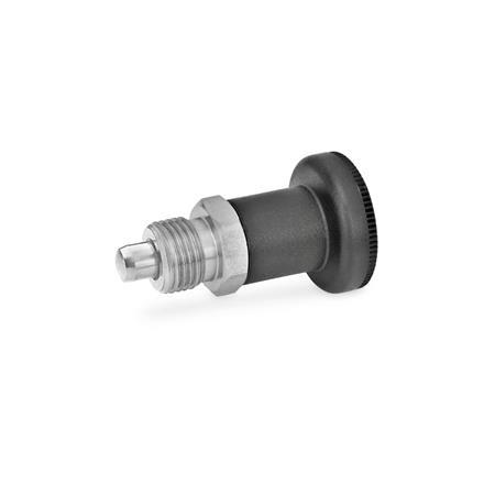 Stainless Steel Indexing Plungers knob plastic  black GN 607