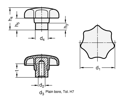 Star Knobs GN 6336.2 sketch